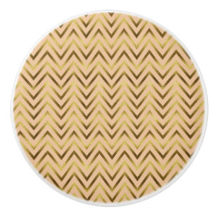 Bouton De Porte En Céramique Broche et Or Chevron