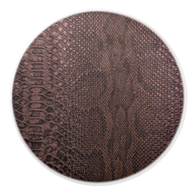 Bouton De Porte En Céramique Brown Snakeskin Print Ceramic Knob (Devant)