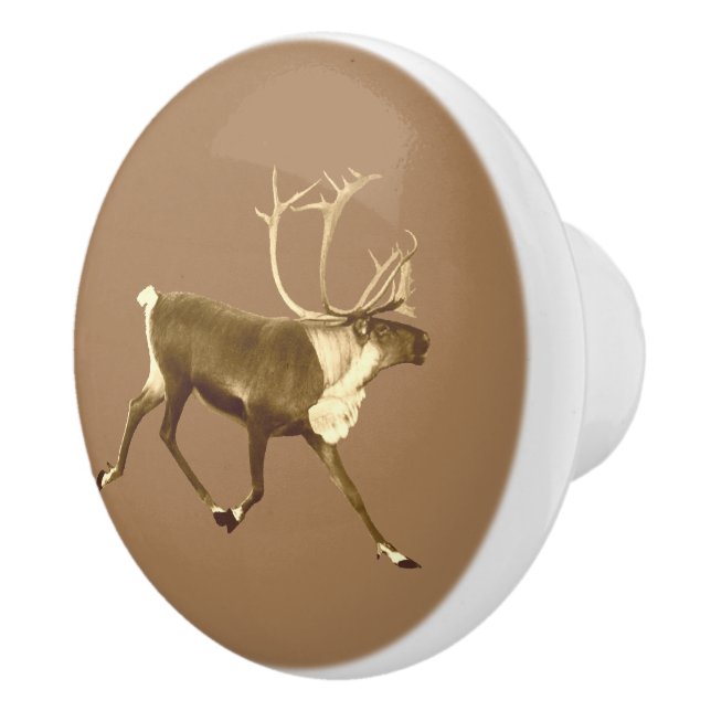 Bouton De Porte En Céramique Bull Caribou - Sepia (Droite)