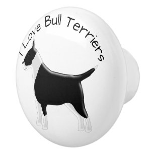 Bouton De Porte En Céramique Bull Terrier Chien Design