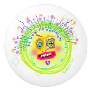 Bouton De Porte En Céramique Bulles Smile Meemogie Emoji Art