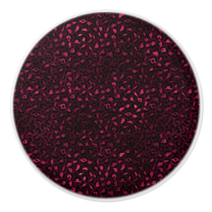 Bouton De Porte En Céramique Burgundy et Gold Leopard Series Design 3