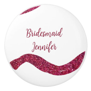 Bouton De Porte En Céramique Cadeau de demoiselle d'honneur avec paillettes sci