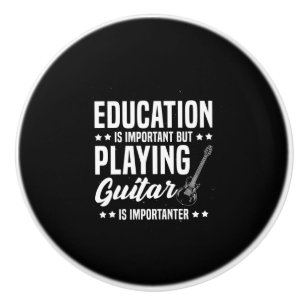 Bouton De Porte En Céramique Cadeau de Noël Jouer à la guitare est important