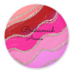Bouton De Porte En Céramique cadeau simple minimal demoiselle d'honneur texte p