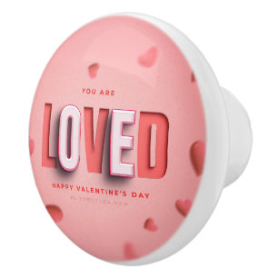 Bouton De Porte En Céramique Cadeaux de la Saint-Valentin de SlipperyJoe's ton