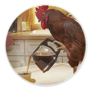 Bouton De Porte En Céramique Café en céramique de Coq-UN-Griffonnage de *** d