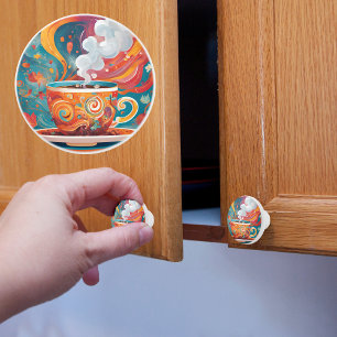 Bouton De Porte En Céramique Café Fantaisiste