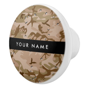 Bouton De Porte En Céramique Cailloux du Camouflage du désert, Votre nom, Perso