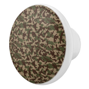 Bouton De Porte En Céramique Camouflage Bois Profond