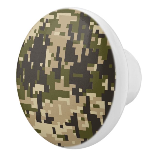 Bouton De Porte En Céramique Camouflage Camo numérique classique personnalisabl (Droite)
