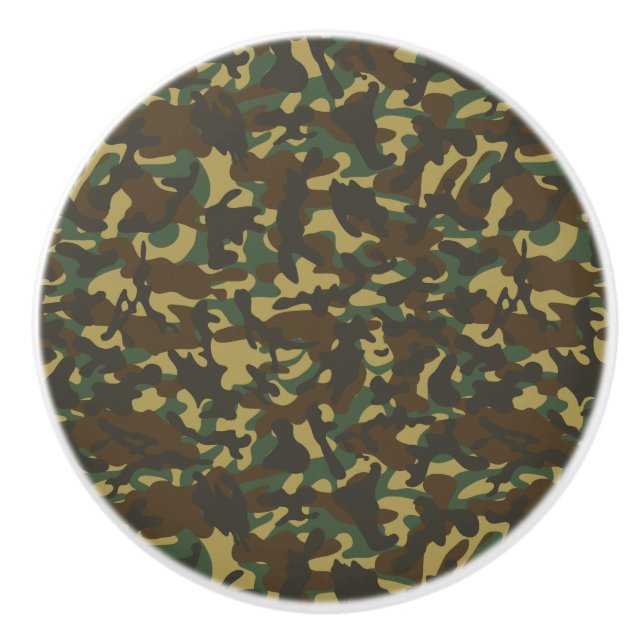 Bouton De Porte En Céramique Camouflage forestier (Devant)