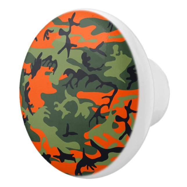Bouton De Porte En Céramique Camouflage orange et vert, Militaire, Armée (Droite)