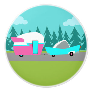 Bouton De Porte En Céramique Camper Rétro / Remorque et voiture en céramique Ti