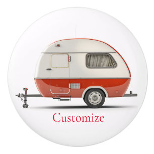Bouton De Porte En Céramique Camper Teardrop Classic Retro Thunder_Cove