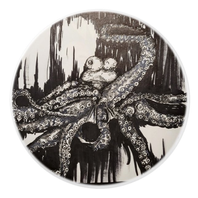 Bouton De Porte En Céramique Capsules à pieuvre par Samira Sperry (Devant)