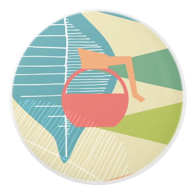 Bouton De Porte En Céramique Carafe café moderne du milieu du siècle (Devant)