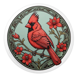 Bouton De Porte En Céramique Cardinal Art nouveau