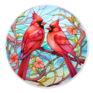 Bouton De Porte En Céramique Cardinal Redbird