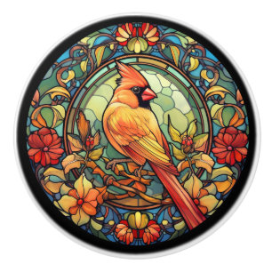 Bouton De Porte En Céramique Cardinal Redbird