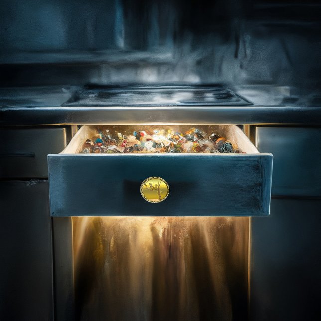 Bouton De Porte En Céramique caricature brun jaune tacheté léopard (Créateur téléchargé)