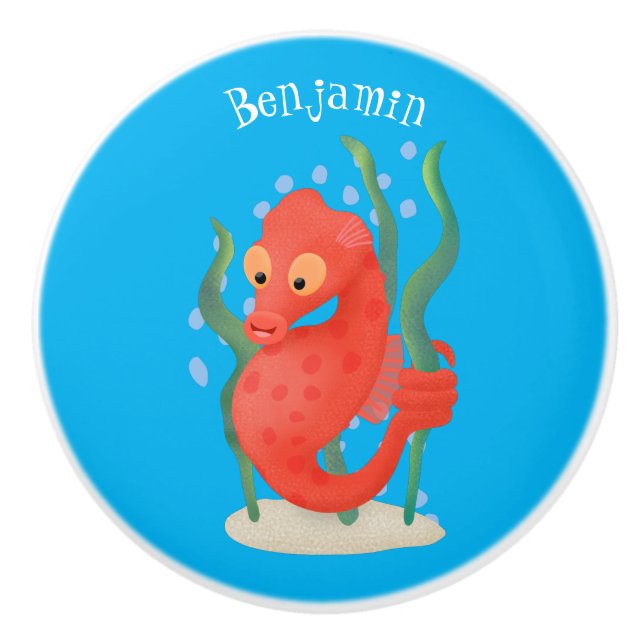 Bouton De Porte En Céramique Caricature d'hippocampe pygmée (Devant)