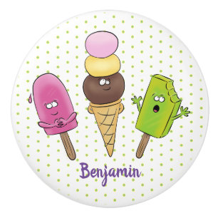 Bouton De Porte En Céramique Caricature drôles de glace popsicle dessin animé t