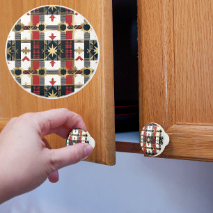 Bouton De Porte En Céramique Carreaux Étoiles et Flèches
