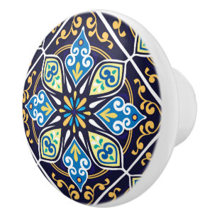 Bouton De Porte En Céramique 💙 💛 carreaux orientaux, Azulejos Ceramic Knob