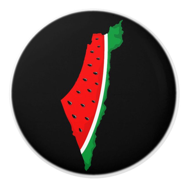 Bouton De Porte En Céramique Carte de Palestine Watermelon Symbole de la libert (Devant)