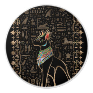 Bouton De Porte En Céramique Cat égyptien - Bastet
