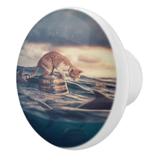 Bouton De Porte En Céramique Cat Nap Dream ou cauchemar