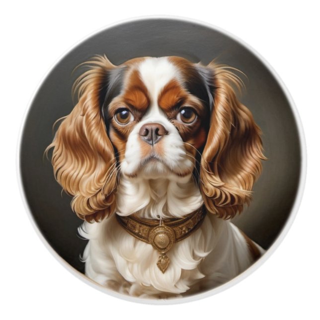 Bouton De Porte En Céramique Cavalier King Charles Spaniel (Devant)