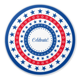 Bouton De Porte En Céramique Célébrez les étoiles rouge, blanc et bleu