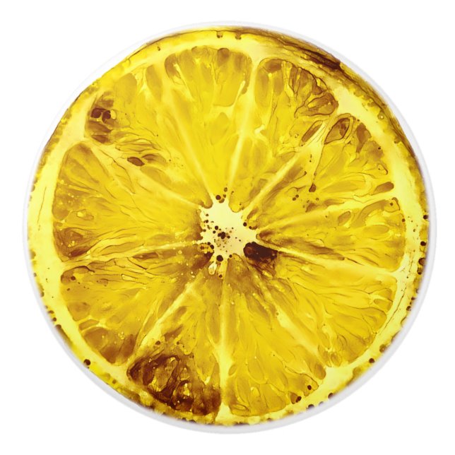 Bouton De Porte En Céramique Cerambre citron (Devant)