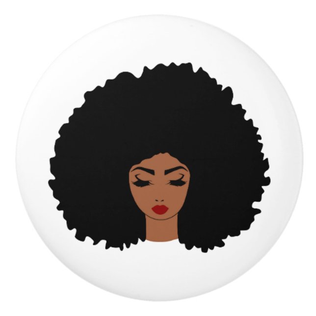 Bouton De Porte En Céramique Ceramic Afro Door Knob (Devant)