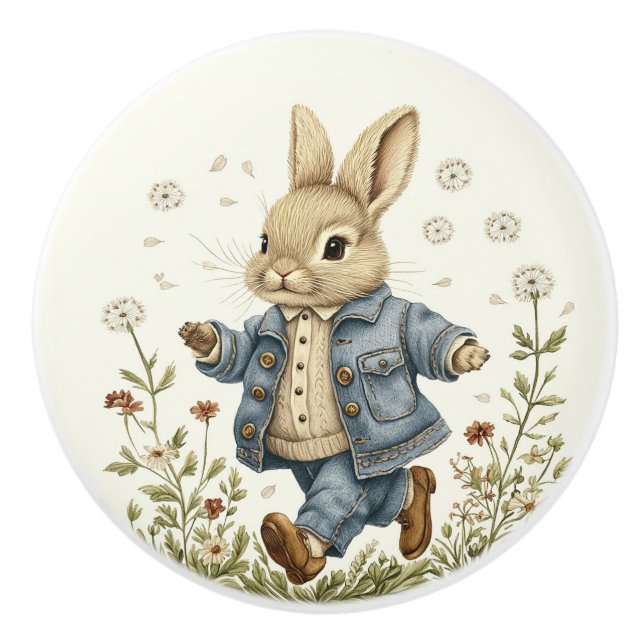 Bouton De Porte En Céramique Ceramic Drawer Pull - Autumn Run (Devant)