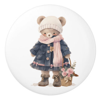 Bouton De Porte En Céramique Ceramic Drawer Pull - Sally