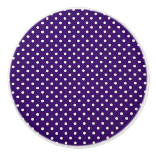 Bouton De Porte En Céramique Ceramic Knob/Blanc Pois-violet Arrière - plan
