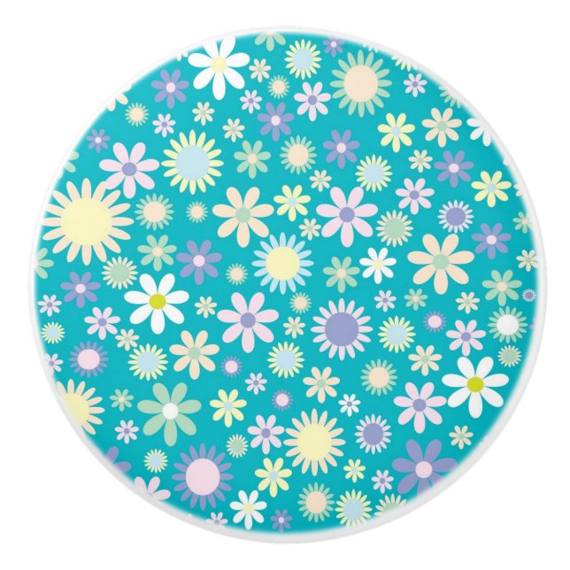 Bouton De Porte En Céramique Ceramic Knob/Daisies (Devant)