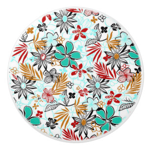 Bouton De Porte En Céramique Ceramic Knob/Floral