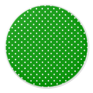 Bouton De Porte En Céramique Ceramic Knob/Green Pois