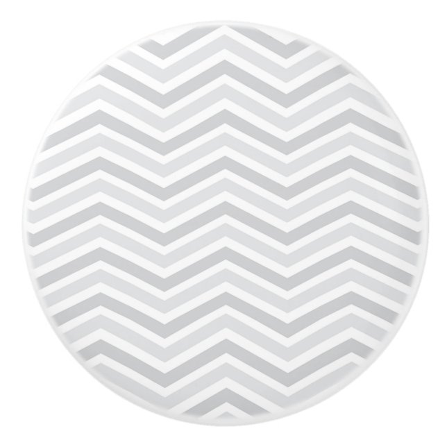 Bouton De Porte En Céramique Ceramic Knob/Grey Chevron (Devant)