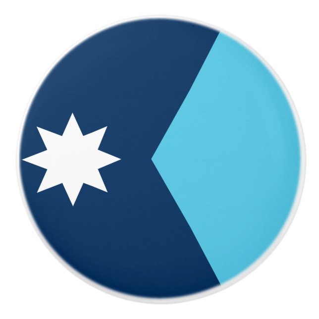 Bouton De Porte En Céramique Ceramic knob pull with flag of Minnesota, USA (Devant)