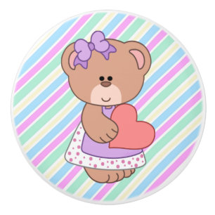Bouton De Porte En Céramique Ceramic Knoth/Cute Bear