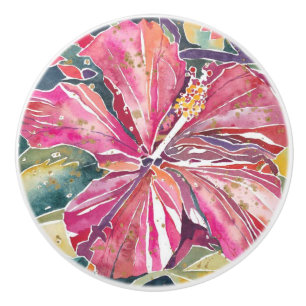 Bouton De Porte En Céramique Ceramic Knows - Hibiscus Flower