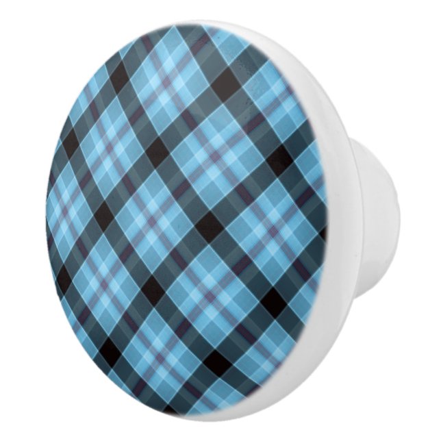 Bouton De Porte En Céramique Céramique Armoire bleu foncé Plaid (Droite)