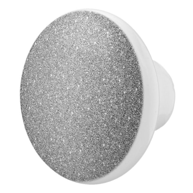Bouton De Porte En Céramique Céramique Armoire Knob-Argent Parties scintillant  (Droite)