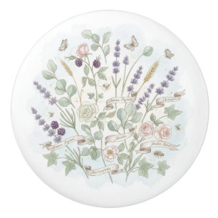 Bouton De Porte En Céramique Céramique Botanique Cabinet Knob Pays Français