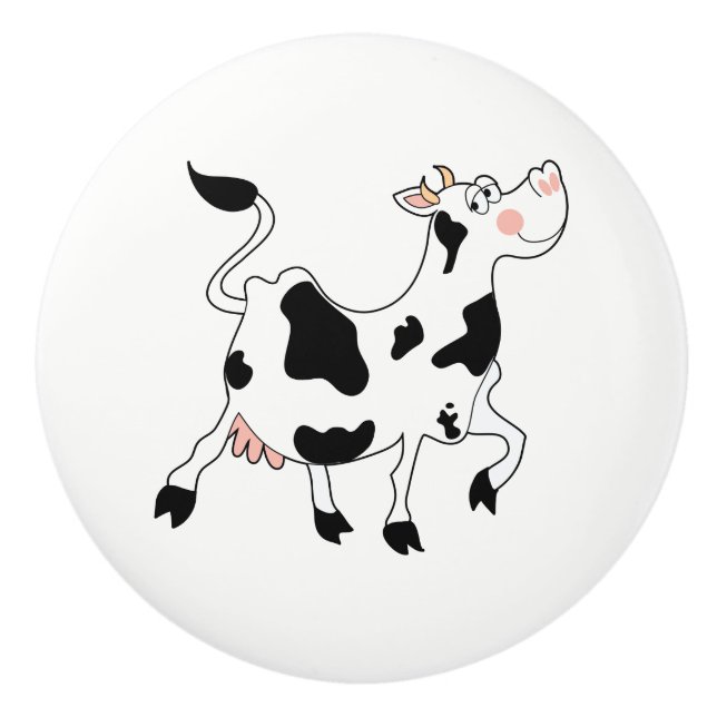 Bouton De Porte En Céramique Céramique Cabinet Knob-Cow (Devant)